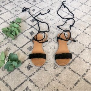 Black lace up sandals